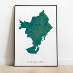 mapa Barcelony plakat zielony