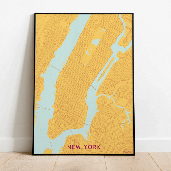 plakat New York mapa