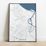 mapa plakat miasta Gdańsk