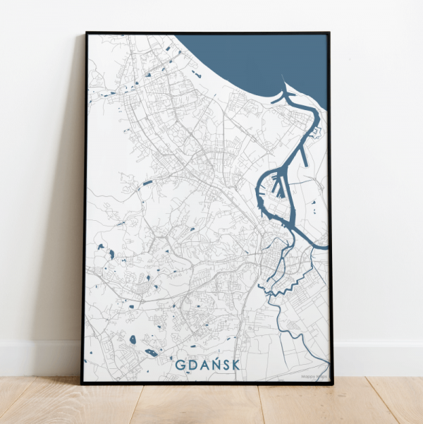 mapa Gdańska plakat