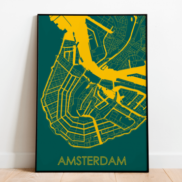 Amsterdam mapa plakat mozaika