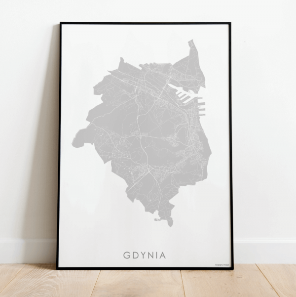 mapa plakat granice Gdynii