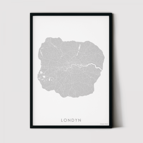 Londyn mapa plakat szara mapa