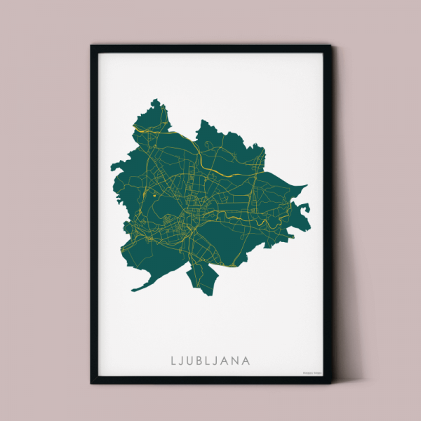 mapa plakat Ljubljany