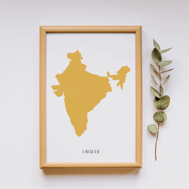 mapa pocztówka Indii