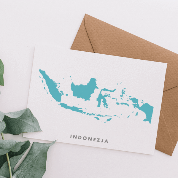 mapa pocztówka Indonezja