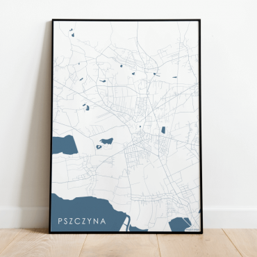 mapa plakat Pszczyny całe miasto
