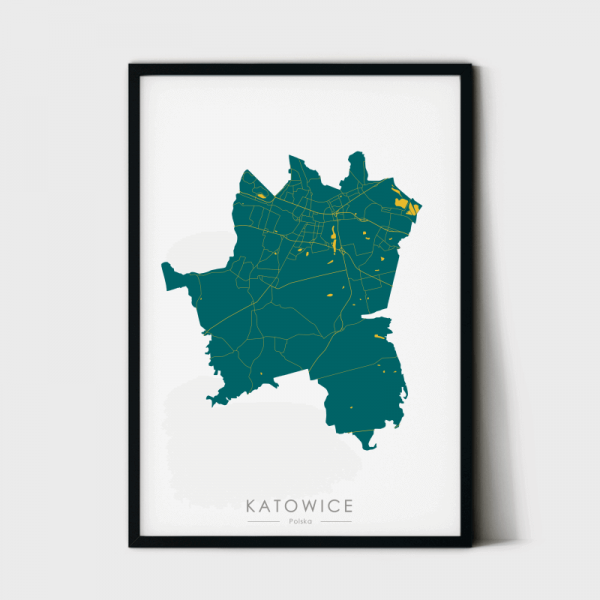mapa dekoracyjna Katowic