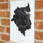 Gdynia mapa plakat granice miasta