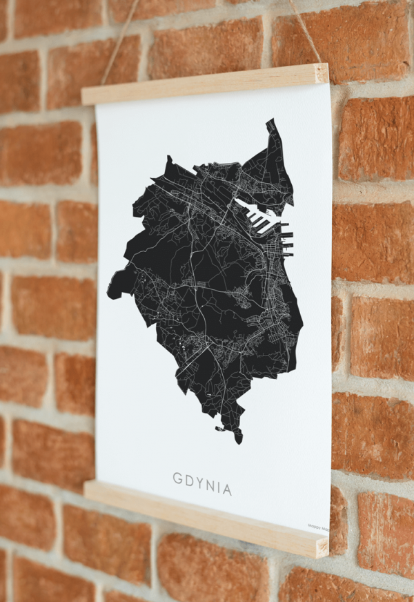 Gdynia mapa plakat granice miasta