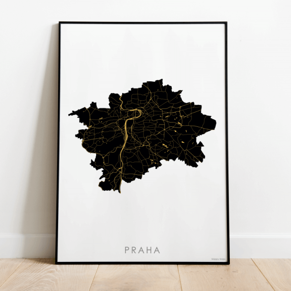 mapa plakat Pragi