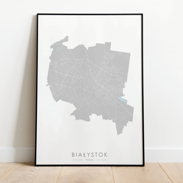 Białystok mapa plakat miasta