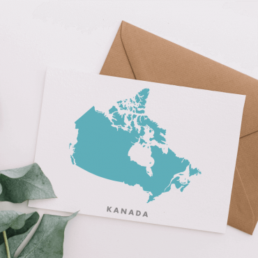 Kanada mapa pocztówka niebieska