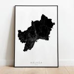mapa plakat niebieski Malaga