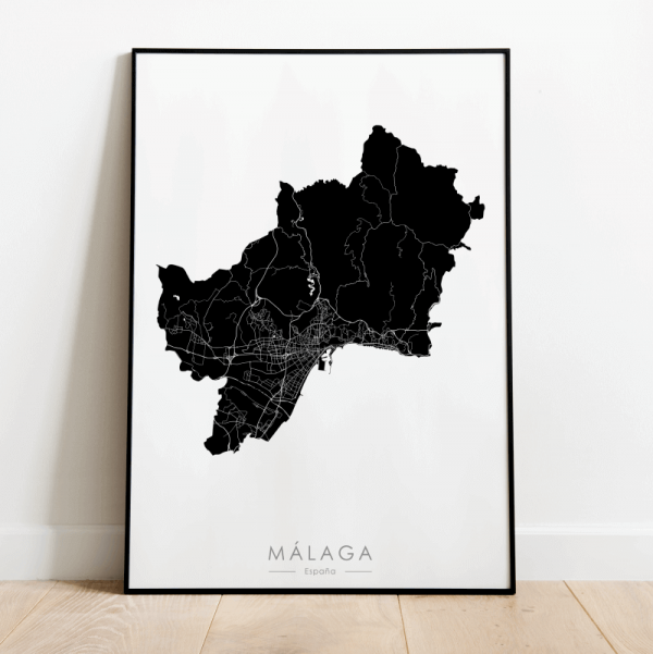 Malaga mapa plakat