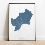 mapa plakat niebieski Malaga