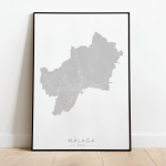 mapa plakat szary mapa Malagi