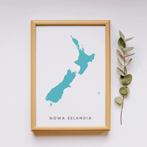 Nowa Zelandia mapa pocztówka