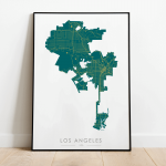 Los Angeles plakat mapa