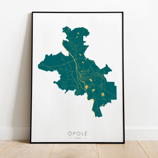 Opole mapa plakat zielony