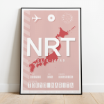 Tokio Narita plakat lotniczy rozowy