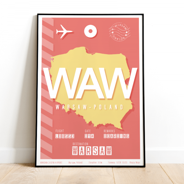 Warszawa plakat lotniczy WAW