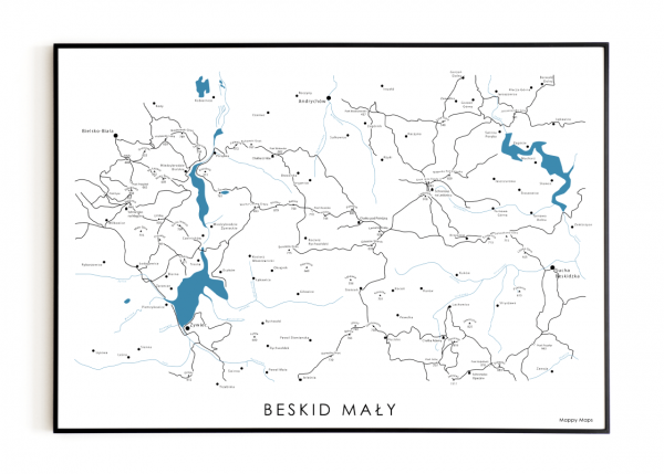 mapa plakat Beskidu Malego