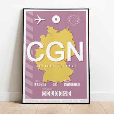 Plakat lotniczy Kolonia CGN - Niemcy