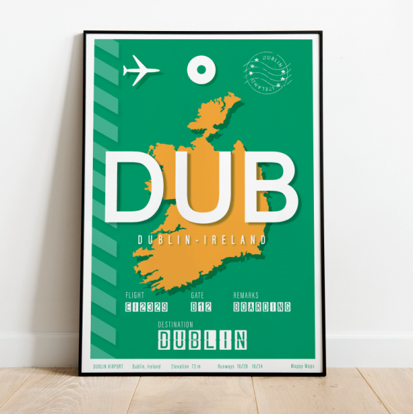 plakat lotniczy Dublin DUB - Irlandia