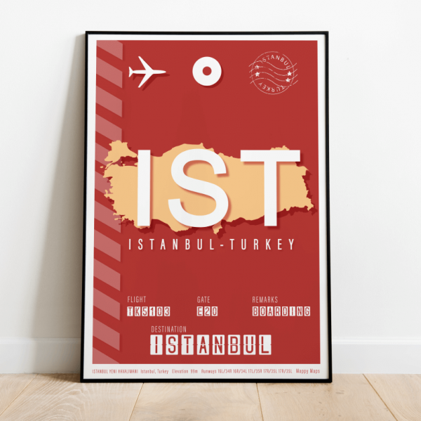 plakat lotniczy Stambuł IST - Turcja
