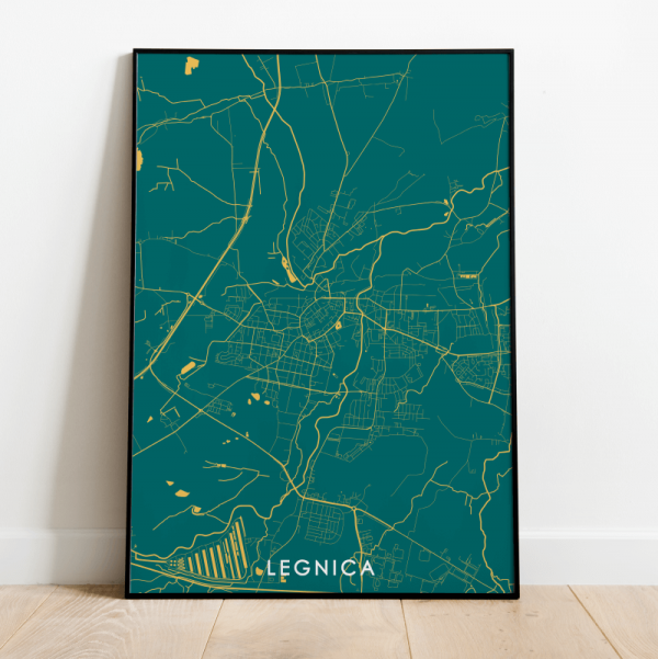 Legnica centrum - mapa plakat
