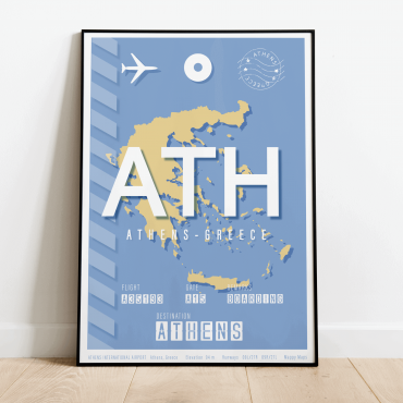 plakat lotniska w Atenach ATH