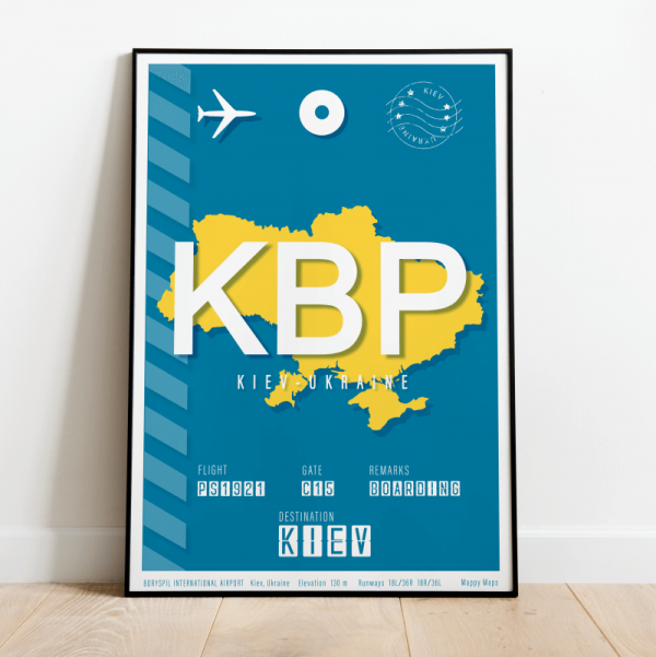 plakat lotniska w Kijowie