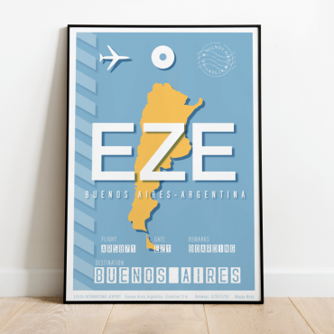 plakat lotniska w Buenos Aires EZE