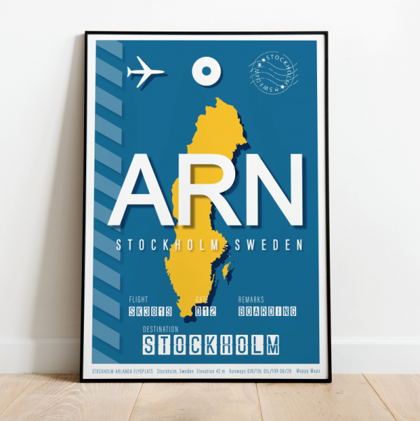 plakat lotniczy lotnisko sztokholm arlanda ARN
