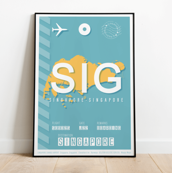 plakat Singapur SIG lotnisko